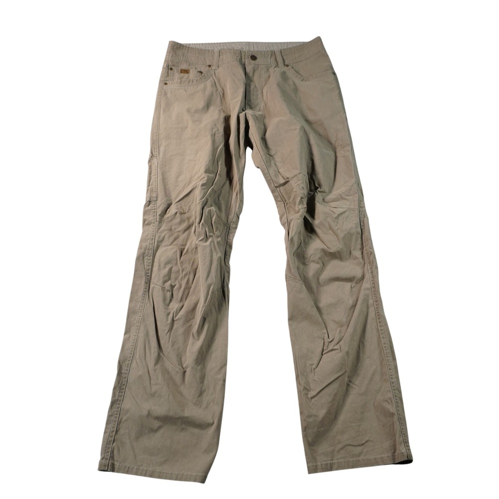 Kuhl Hiking Pants Mens 35x34 Khaki Articulated Knee Technical Outdoor Utility